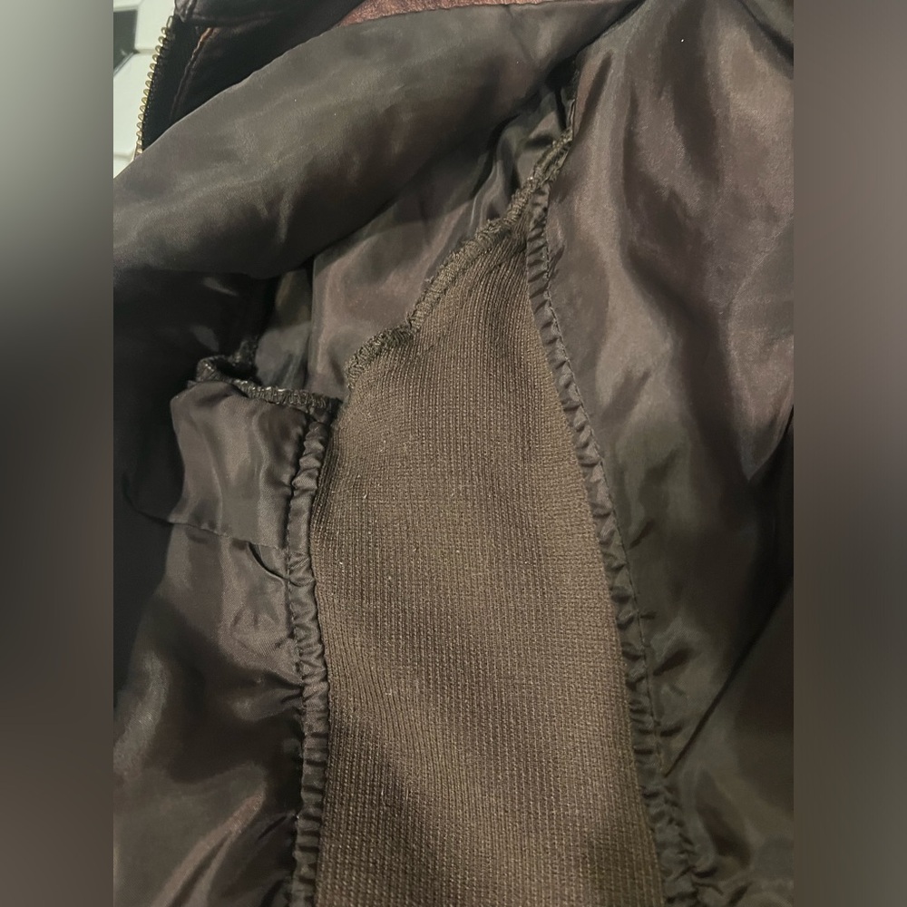 Women’s Maurices Brown Faux Leather Moto Jacket - Picture 8 of 9